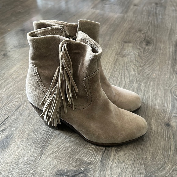 Sam Edelman Suede Fringe Booties - Picture 2 of 15